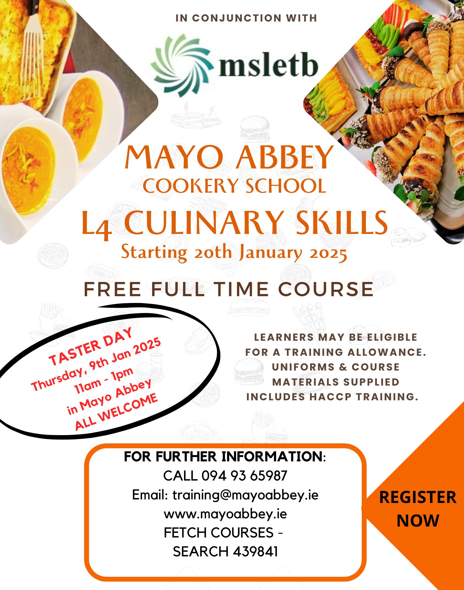 **Full Time L4 Cookery Course 2025**